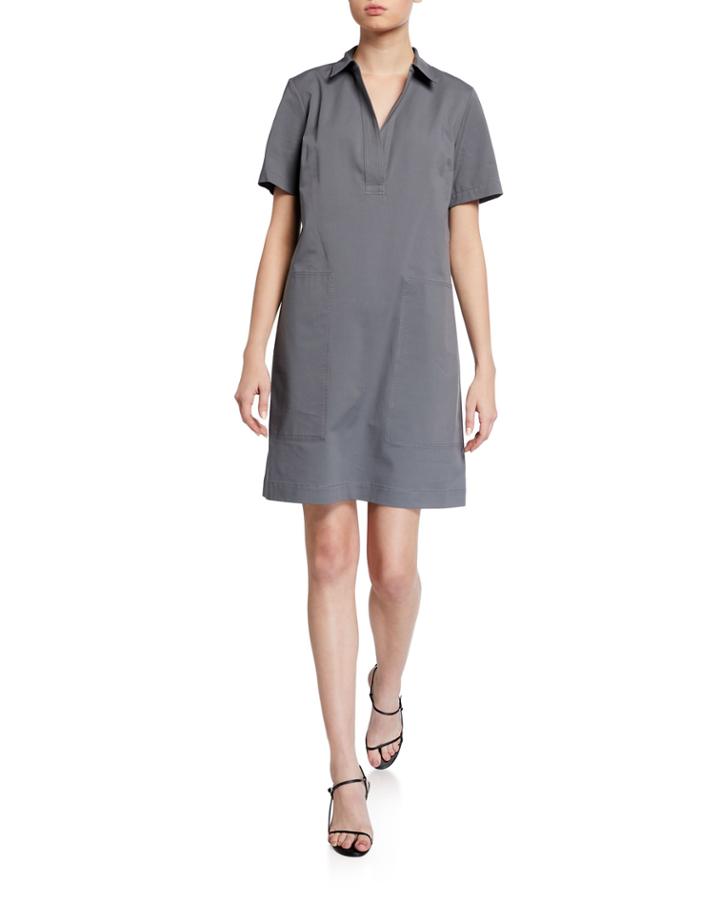 Novella Short-sleeve Fundamental Bi-stretch Dress