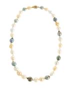 14k Multicolor Beaded Pearl Necklace