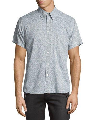 Floral Short-sleeve Oxford