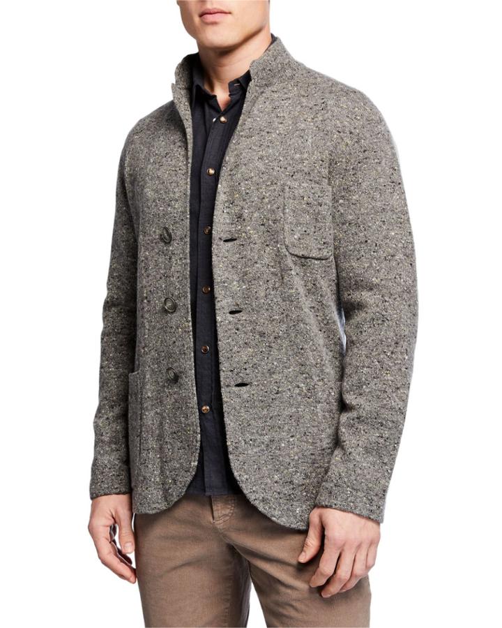 Men's Wool-cashmere Button-front