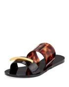 Wonderful Ii Double-strap Slide Sandal, Black/brown