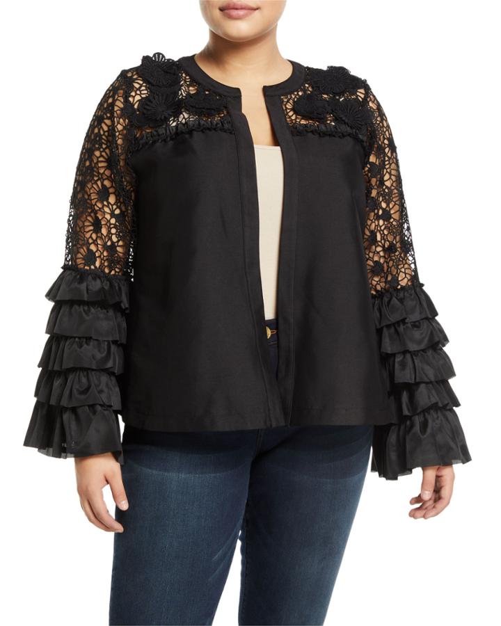 Ruffle-sleeve Topper Jacket,
