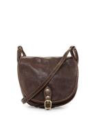 Small Buckle Leather Saddle Bag, Tmoro