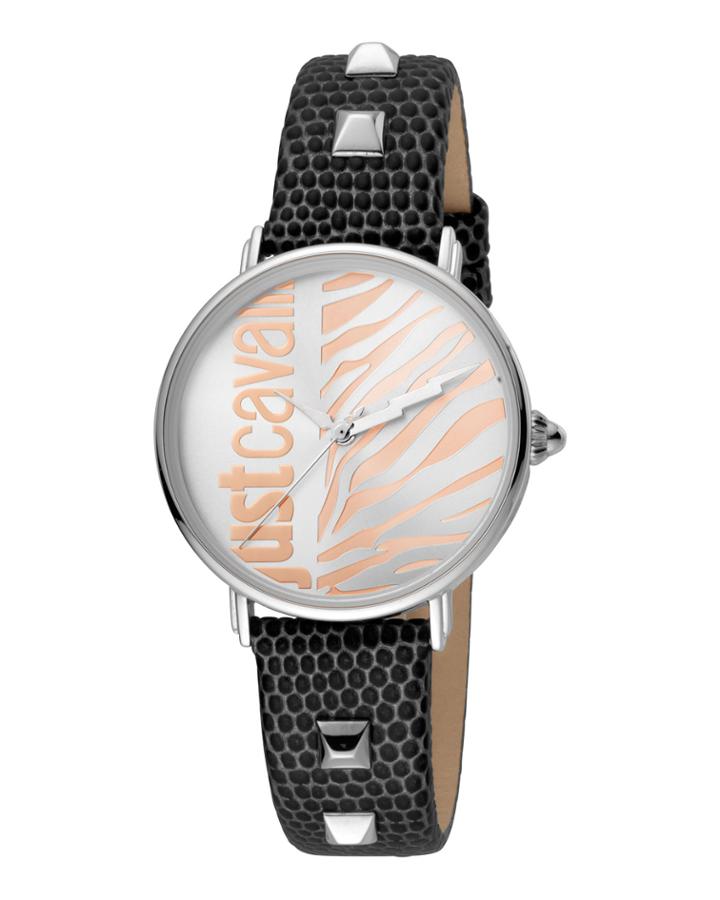 Animal Watch W/ Leather Strap, Black/steel