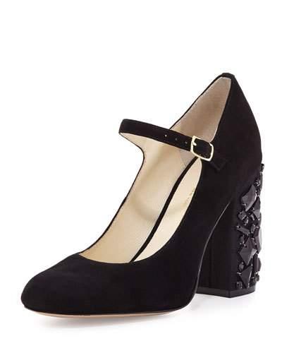 Brilliant Rhinestone-heel Suede