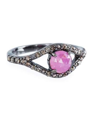 Diamond & Pink Sapphire Evil-eye Ring