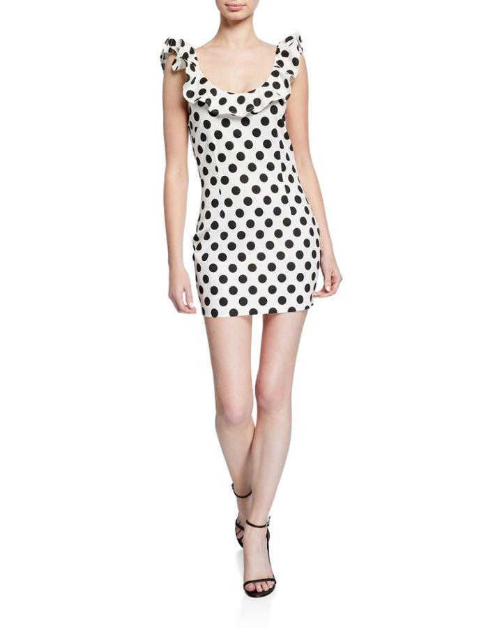 First Love Mini Off-the-shoulder Polka Dot Dress