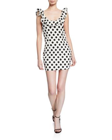 First Love Mini Off-the-shoulder Polka Dot Dress