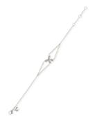 18k White Gold Diamond Bow & Chain Bracelet
