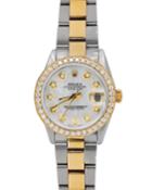 Pre-owned 26mm Diamond Oyster Perpetual Datejust Watch In Two-tone