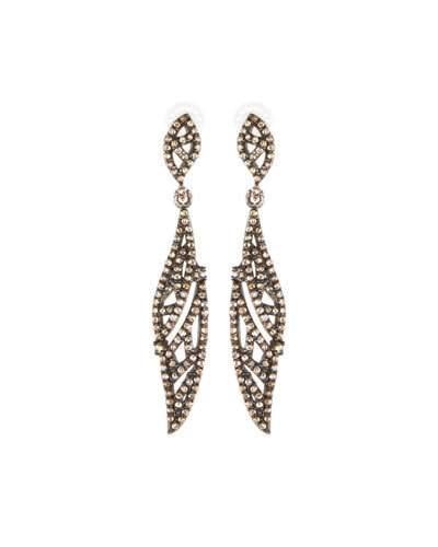 Asymmetric Champagne Diamond Drop Earrings