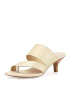 Ruge Asymmetric Snake-embossed Sandal, Platino