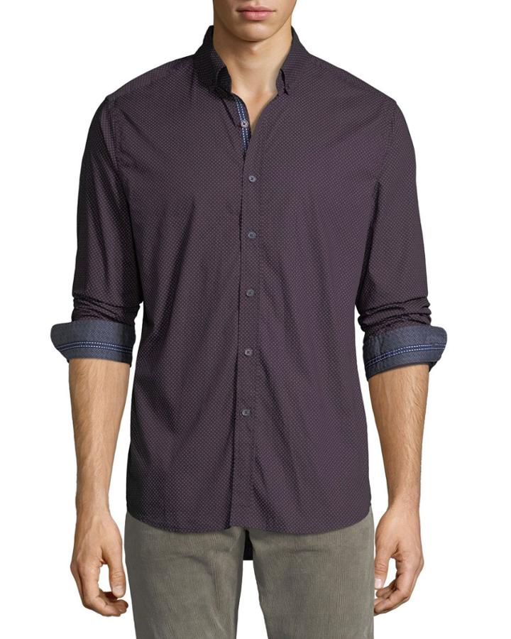 Men's Long-sleeve Micro Dot