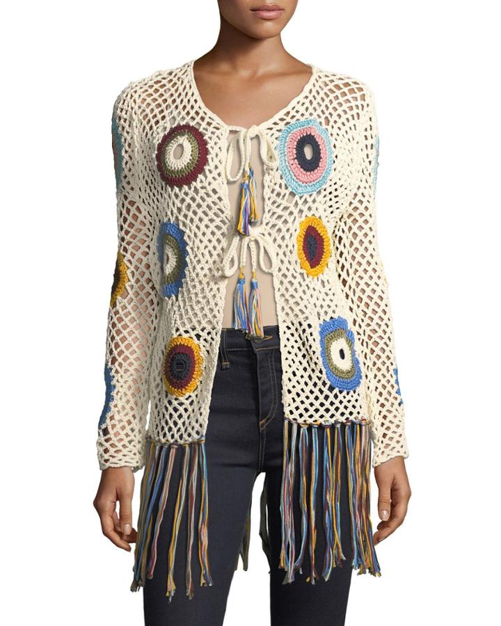 Hand-crocheted Fringe Cardigan