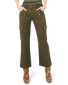 Cotton Twill Cargo Flare Pants