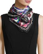 Foulard Geometric-print Silk