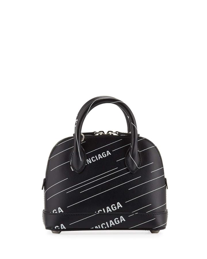 Ville Logo Stripe Leather Top Handle