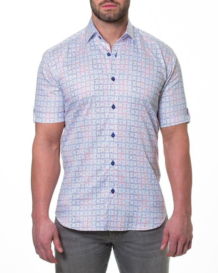 Men's Shaped-fit Fresh Jigsaw Short-sleeve