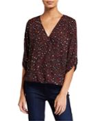 Leopard-print High-low Wrap Top
