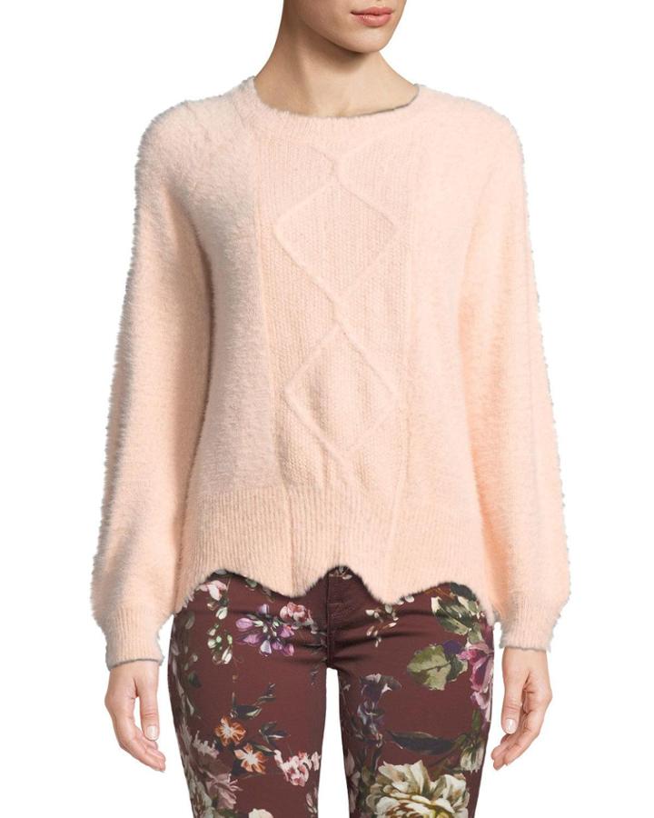Olly Fuzzy Scalloped-hem