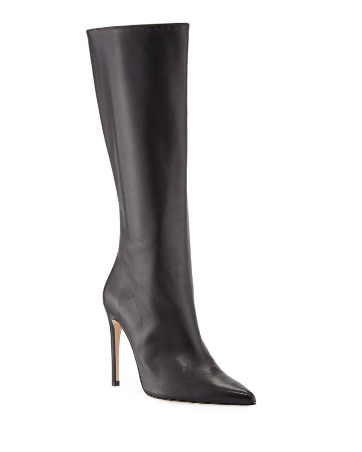 Porto Leather Stiletto Knee Boots