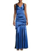 Sleeveless Ruched Mermaid Gown, Royal