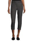 Plaid Wool-blend Cigarette Pants