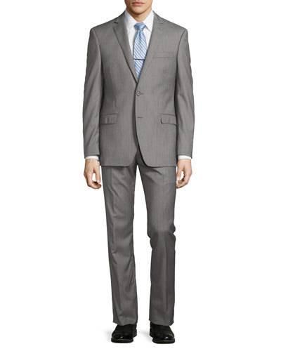 Solid Wool Two-piece Suit,