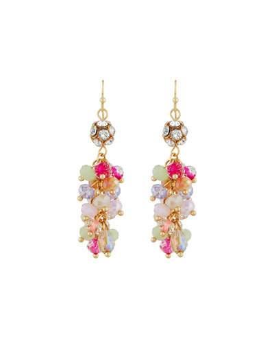 Simulated Crystal Chandelier Earrings, Pink