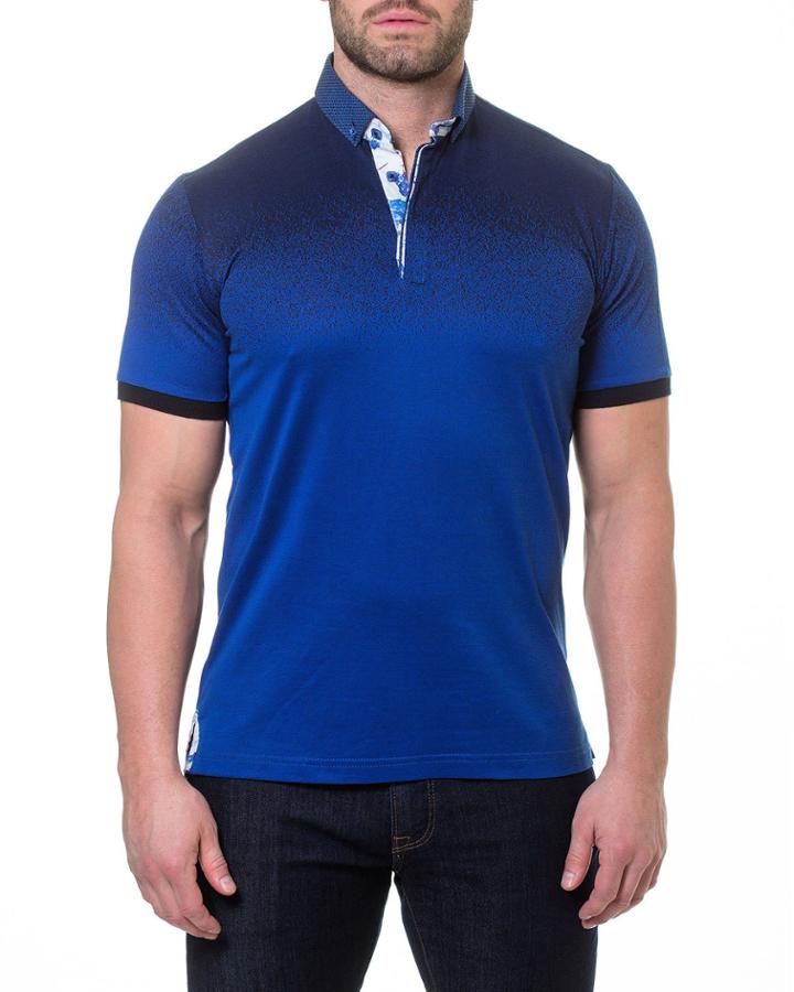 Men's Degrade Navy Shaped-fit Polo