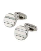 Round Cuff Links W/ Mother-of-pearl Inlay