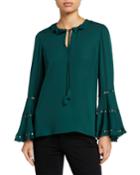 Natalia Silk Blouse W/ Embellished