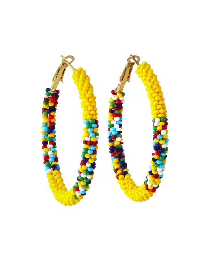 Seed Bead Hoop Earrings