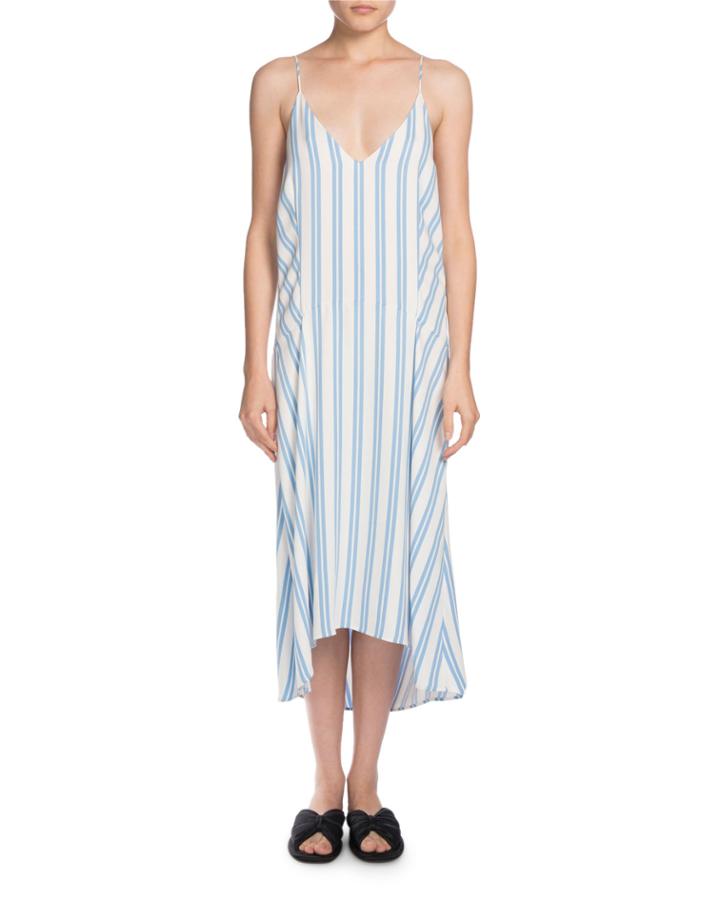 Striped Cady Cami Dress, Light Blue/white