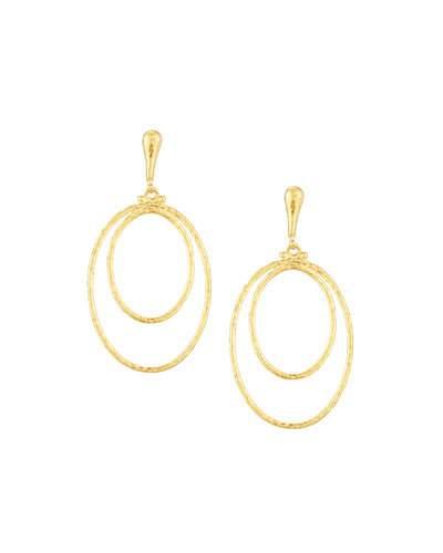 Jordan 24k Double-oval Hoop Drop Earrings