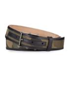 Men's Camo-print Leather Belt W/