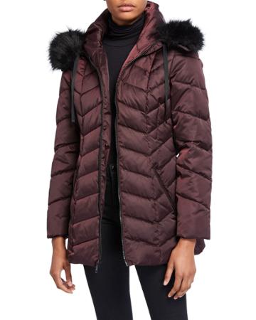 Leon Puffer Coat With Faux-fur Hood