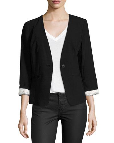 One-button Long-sleeve Blazer