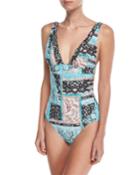 Moroccan Moon V-neck Maillot One-piece