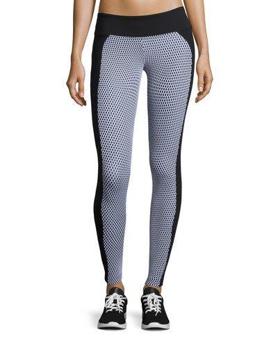 Polarize Dot-print Performance Leggings, Black/white