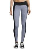 Polarize Dot-print Performance Leggings, Black/white