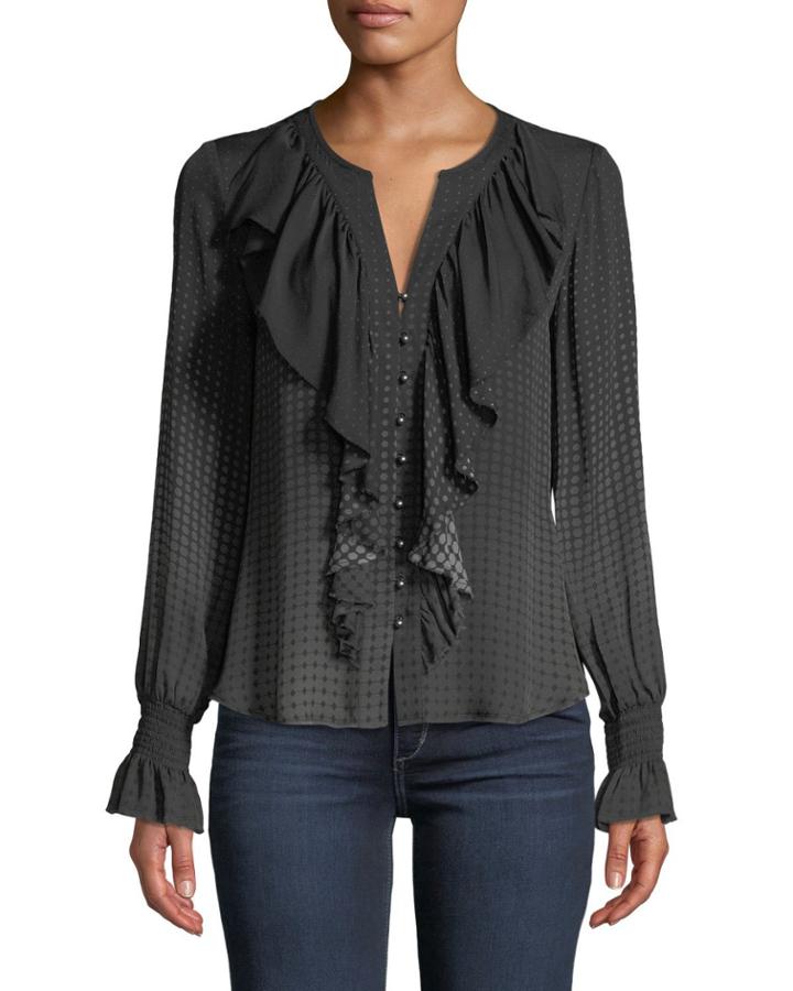 Go Get Ruffled Up Button-front Blouse