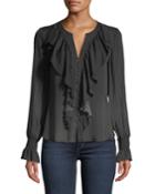 Go Get Ruffled Up Button-front Blouse