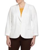 Renata One-button Linen Jacket, White,