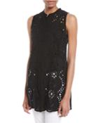 Plus Size Marieta Sleeveless Long Eyelet Tunic