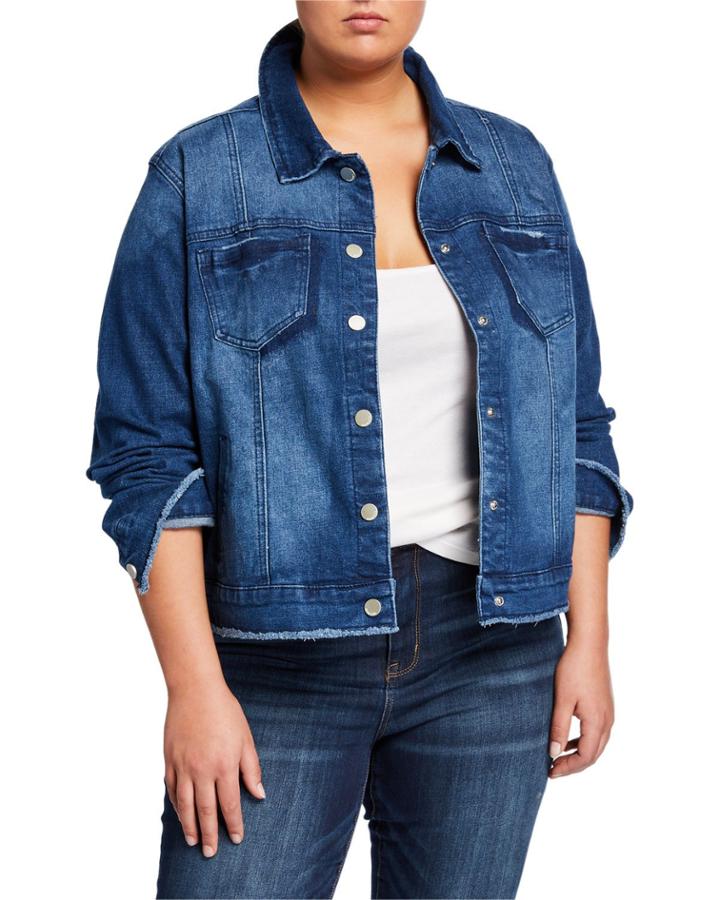 Plus Size Signature Snap-front Denim Jacket