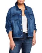 Plus Size Signature Snap-front Denim Jacket