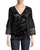Eureka Burnout Velvet Top W/lace