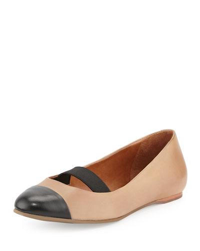 Samantha Cap-toe Leather Flat,