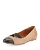Samantha Cap-toe Leather Flat,